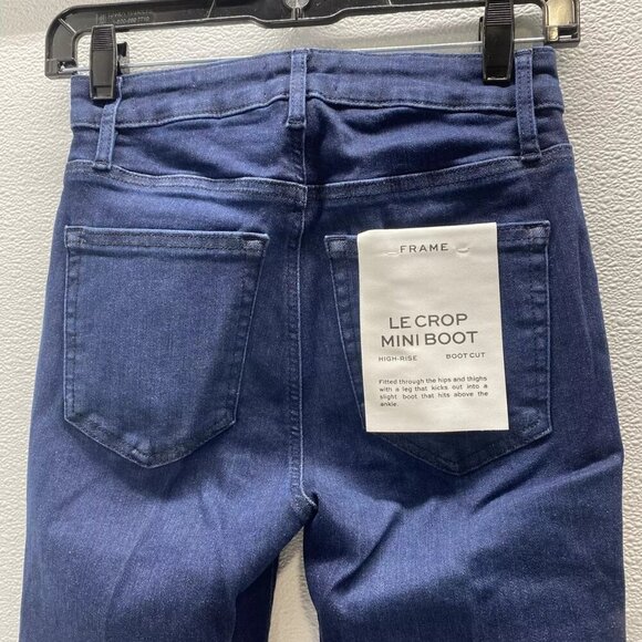 NEW FRAME Womens Le Crop Mini Boot Jeans Size 25 x 26 Dante Blue - Picture 6 of 11